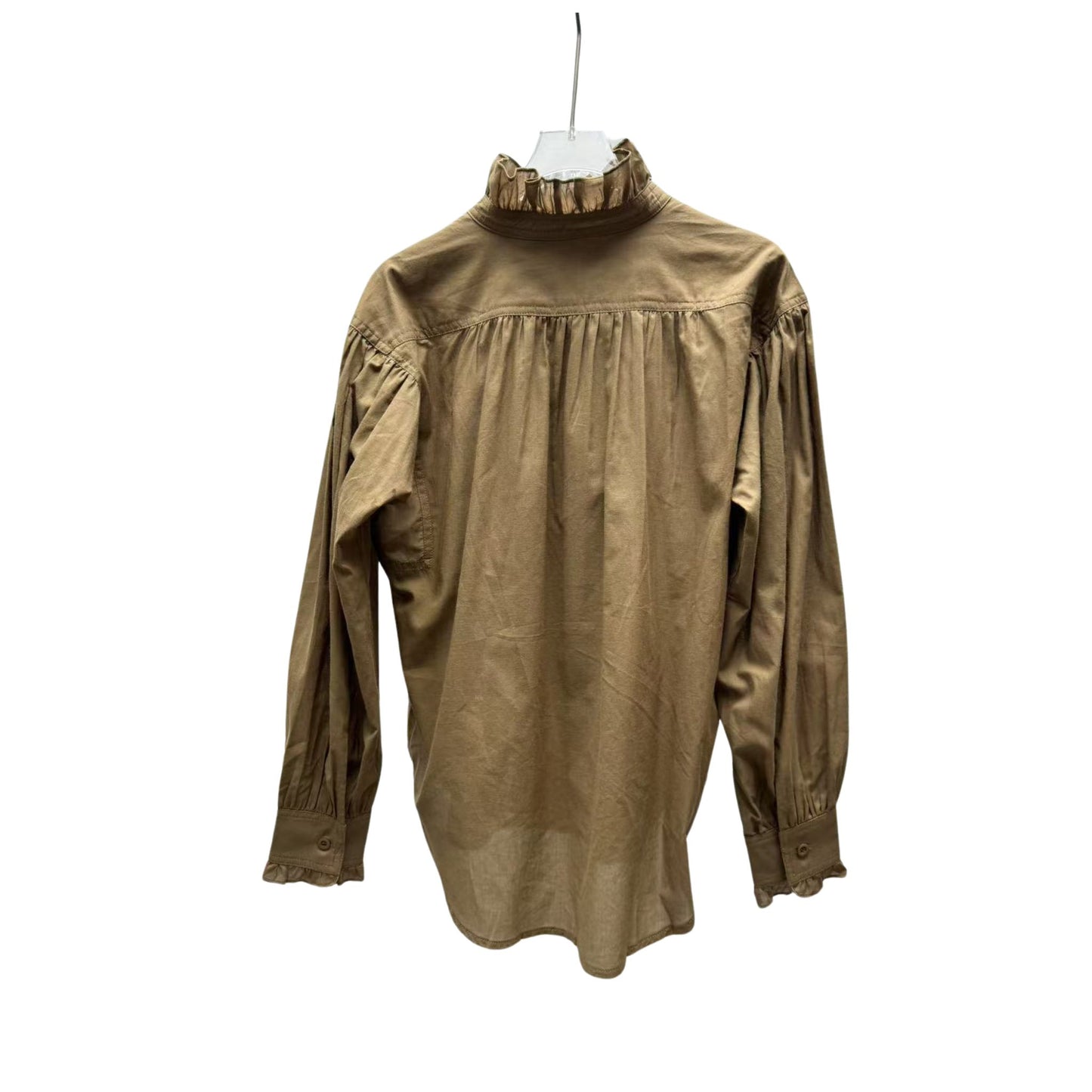 Retro Romance Rüschenbluse Khaki
