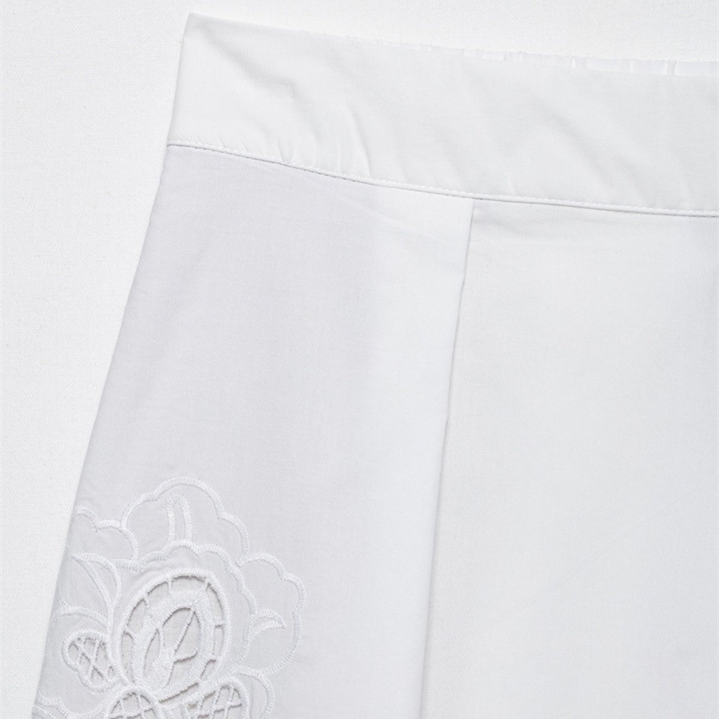 Spring Striped Lace Short with Embroidery