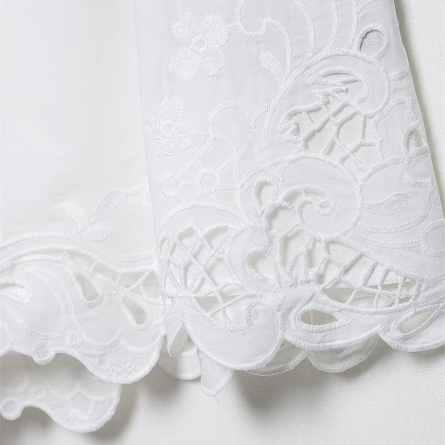 Spring Striped Lace Short with Embroidery