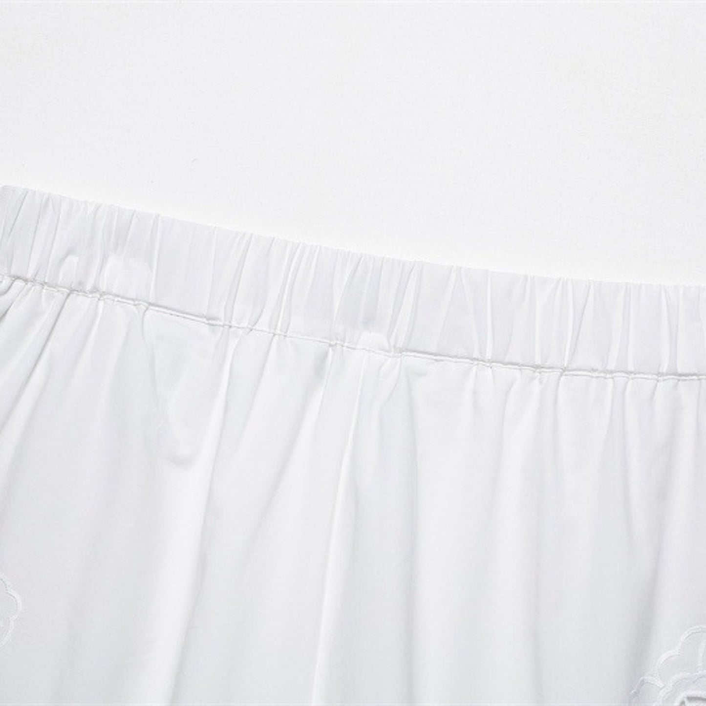 Spring Striped Lace Short with Embroidery