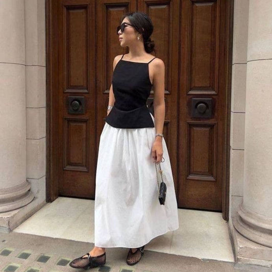 Ärmlös Topp med Rygglöst Längd, Svart