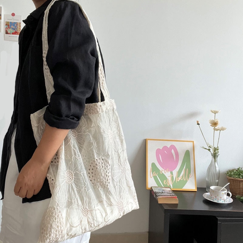 Embroidery Sheer Mesh Bag