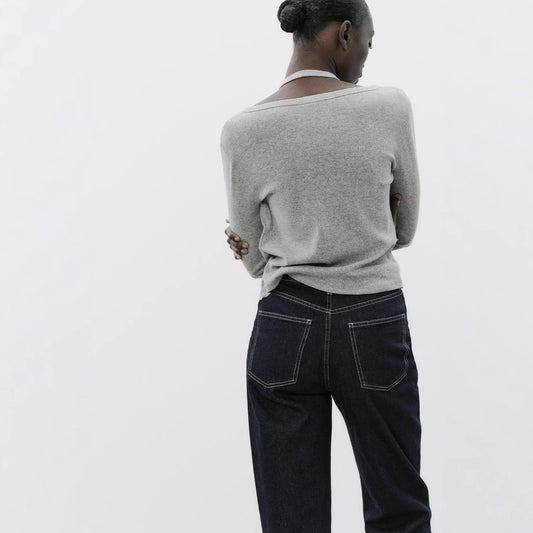 Minimalist Halter Neck Top Gray