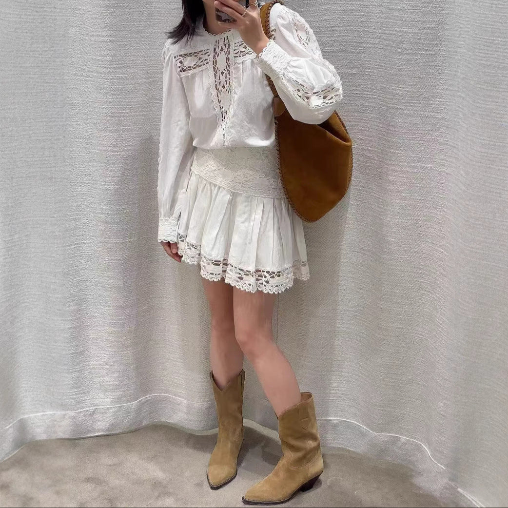 Elysian Linen Puff-Sleeve Top