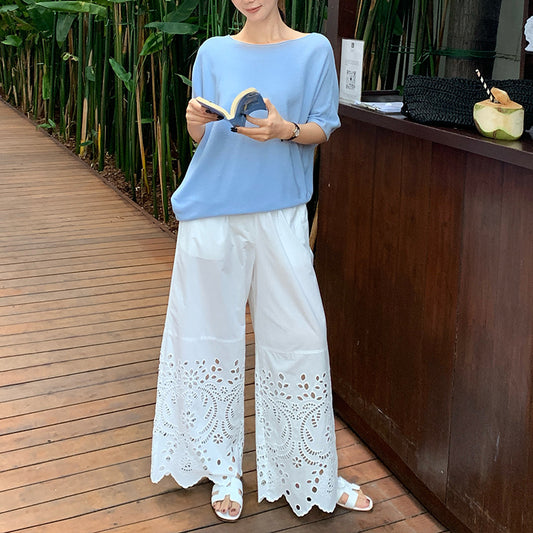 Serene Bloom Cotton Trousers