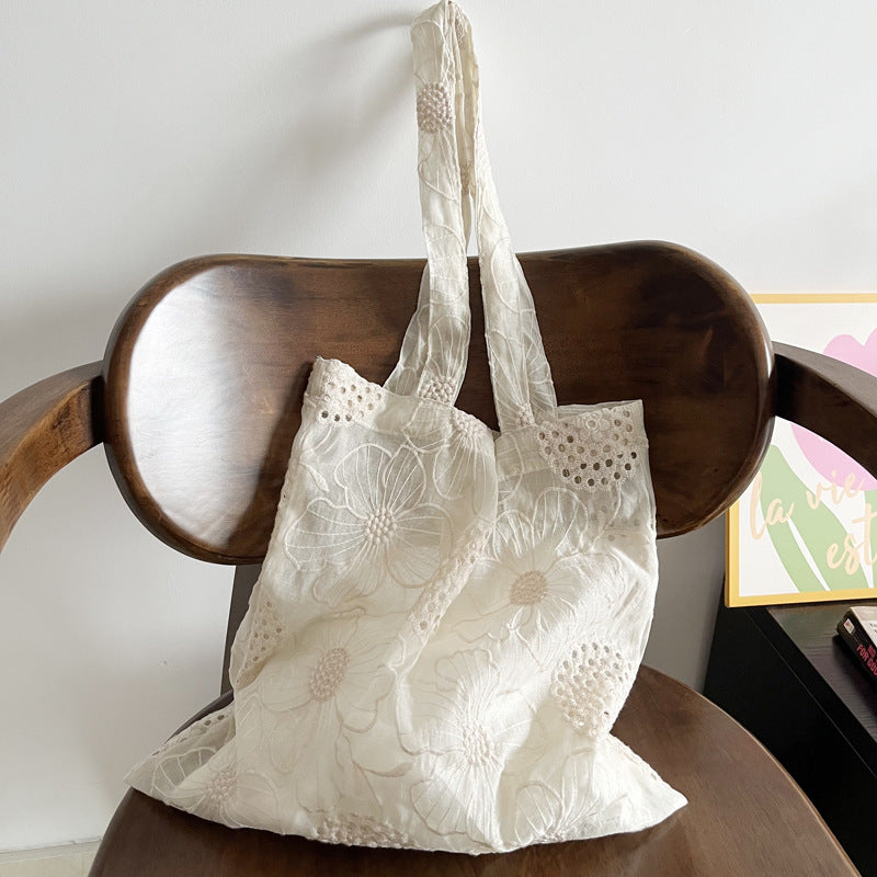 Embroidery Sheer Mesh Bag
