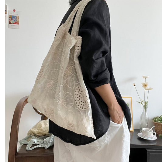 Embroidery Sheer Mesh Bag