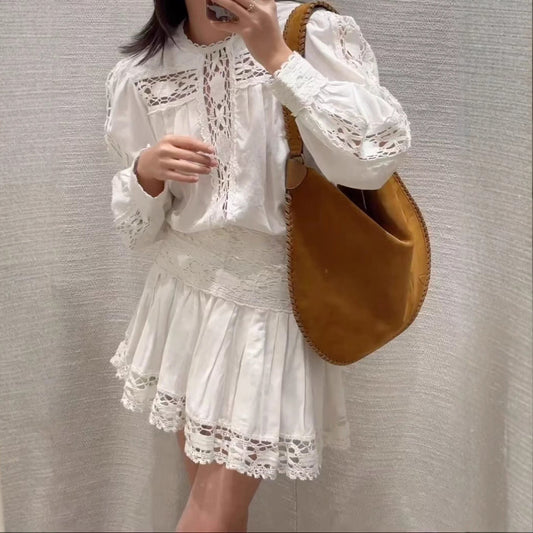 Elysian Leinen-Top mit Puffärmeln