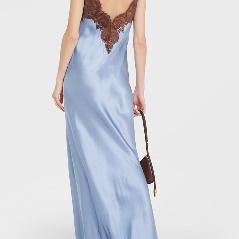 Lianyi Silk Allure V-Neck Maxi Dress