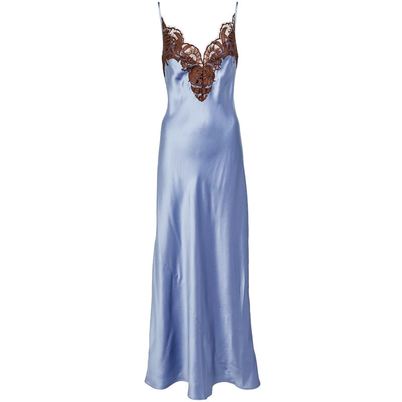 Lianyi Silk Allure V-Neck Maxi Dress