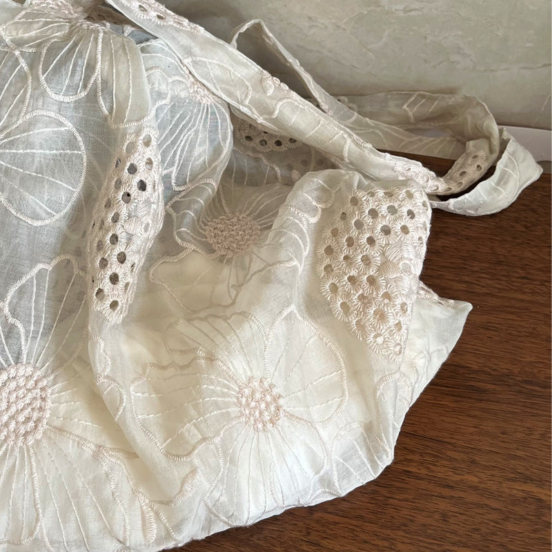 Embroidery Sheer Mesh Bag