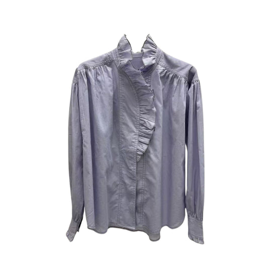 Ruffled French Blouse in Violet