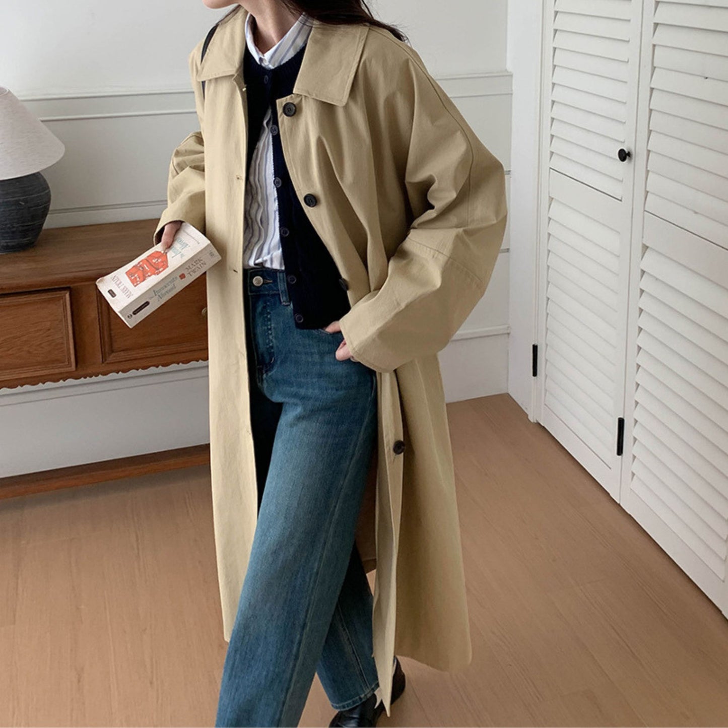 Berlin Block Lös Trenchcoat Beige