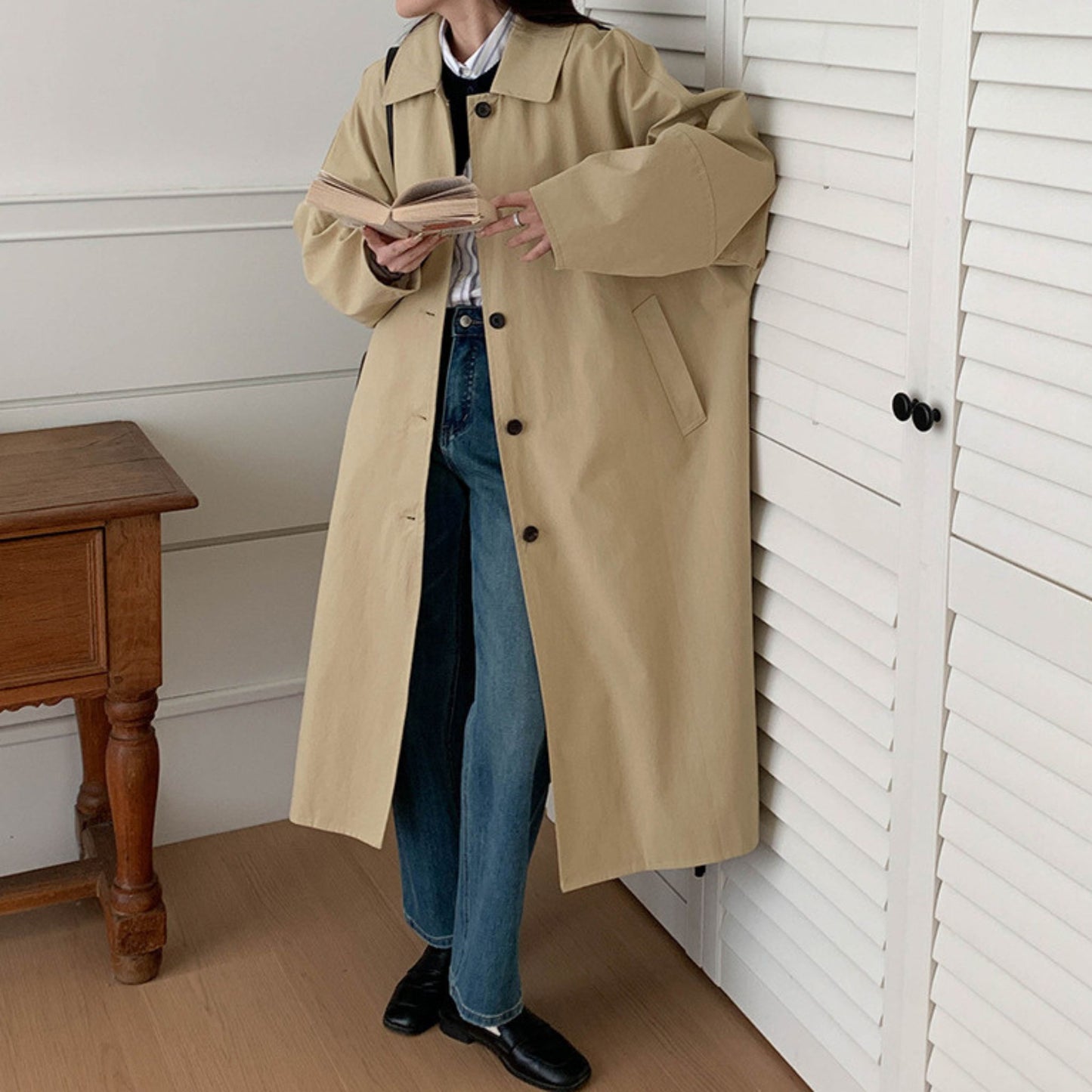 Berlin Block Lös Trenchcoat Beige