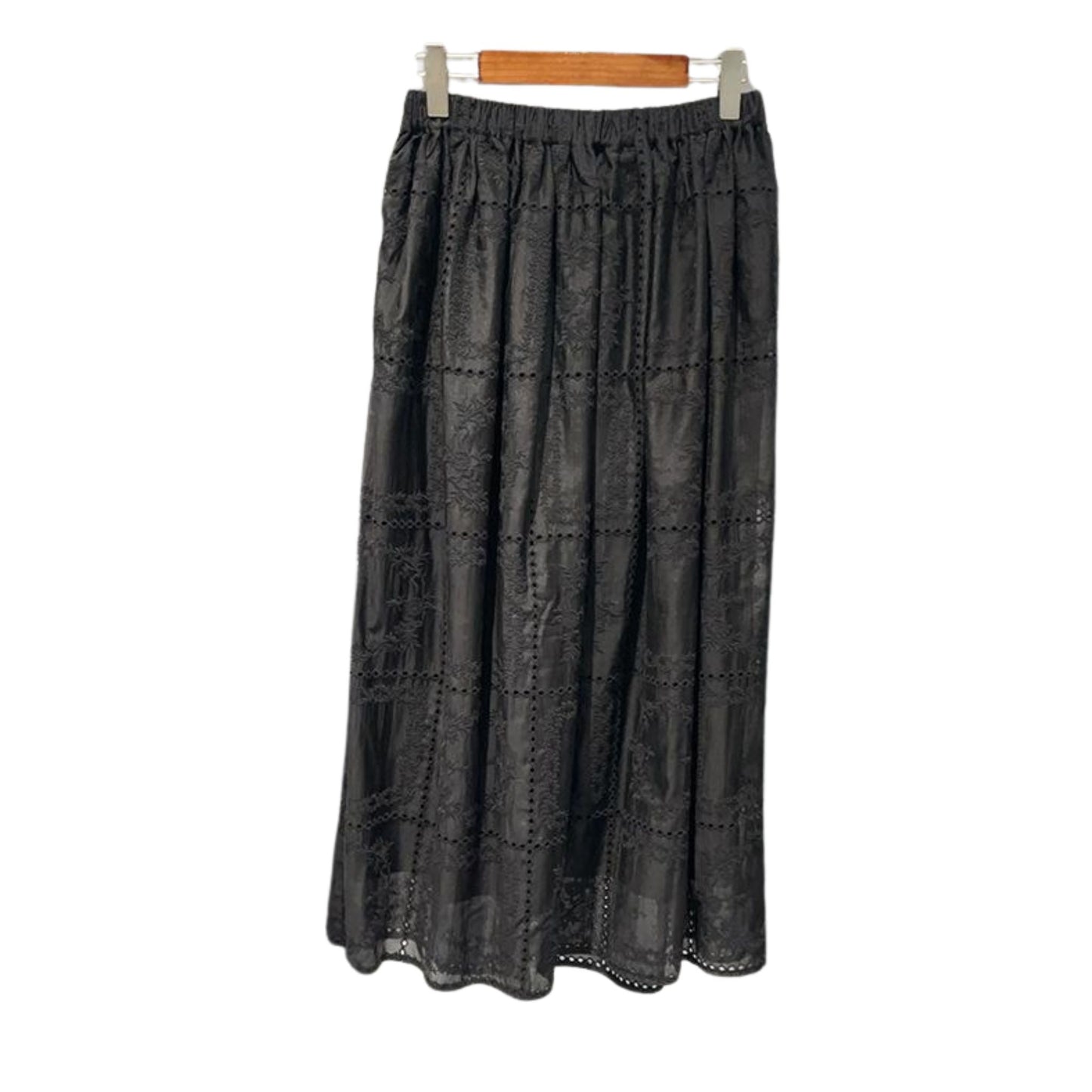 Elegant Skir Broderad Lyxkjol Svart