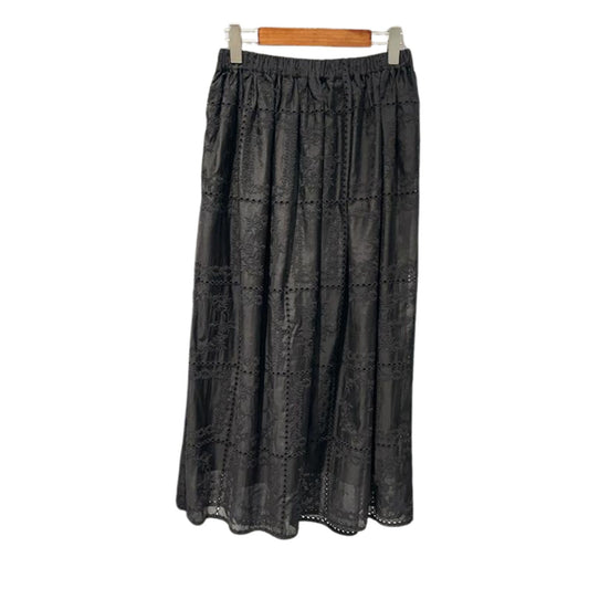 Elegant Skir Broderad Lyxkjol Svart